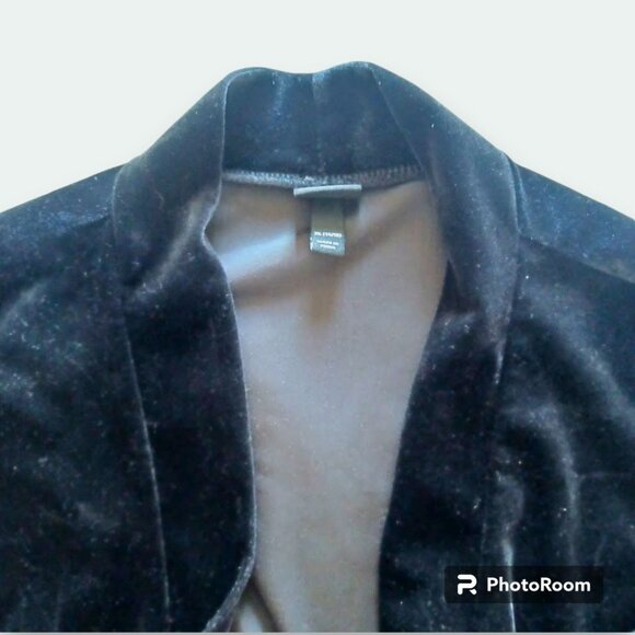 Black Floral Embroidered Lined Velvet XL/Oversized Art Class Fold Over Cardigan - Picture 7 of 9